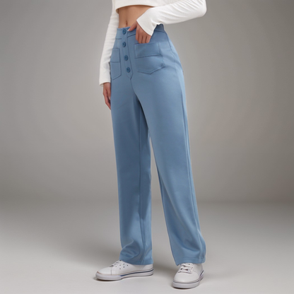 Pantalon élastique à taille haute | 1+1 GRATUIT