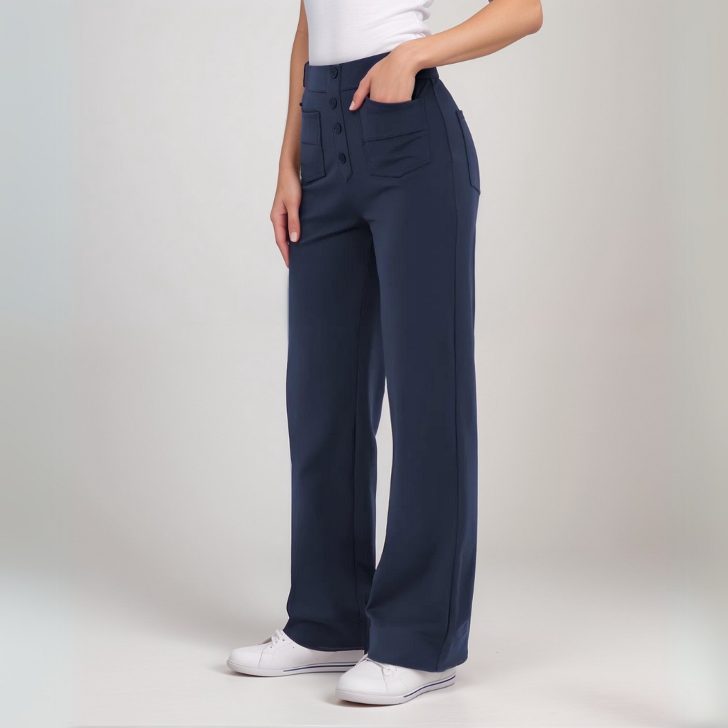 Pantalon élastique à taille haute | 1+1 GRATUIT