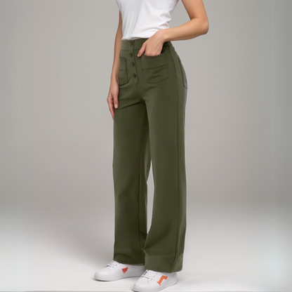 Pantalon élastique à taille haute | 1+1 GRATUIT