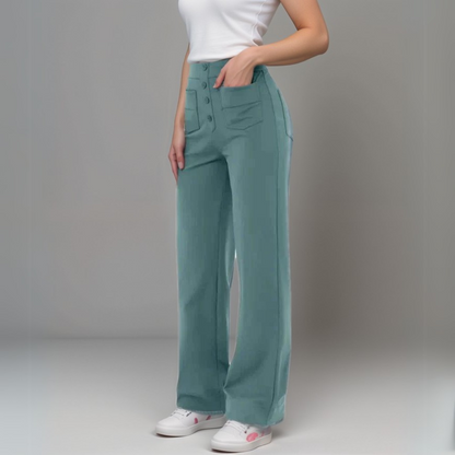 Pantalon élastique à taille haute | 1+1 GRATUIT