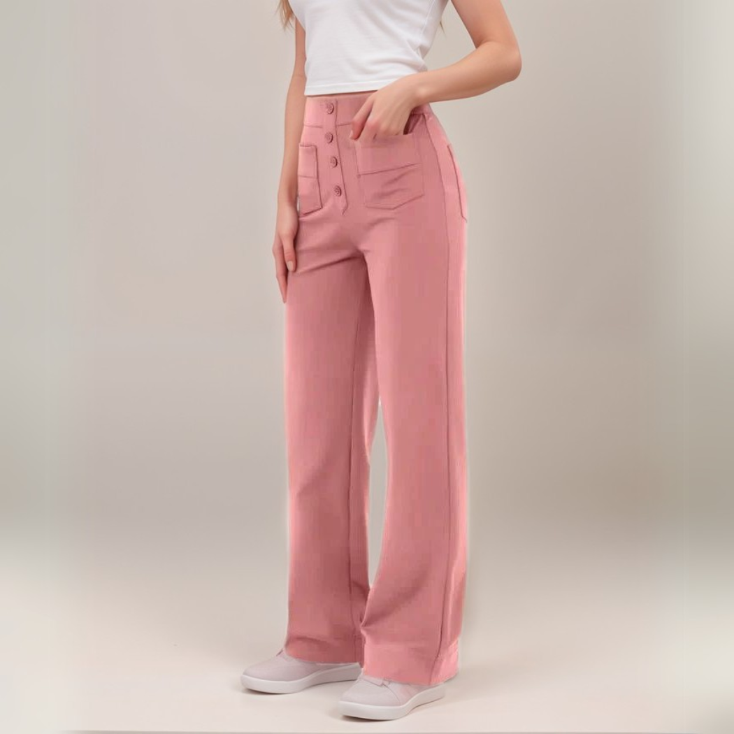 Pantalon élastique à taille haute | 1+1 GRATUIT