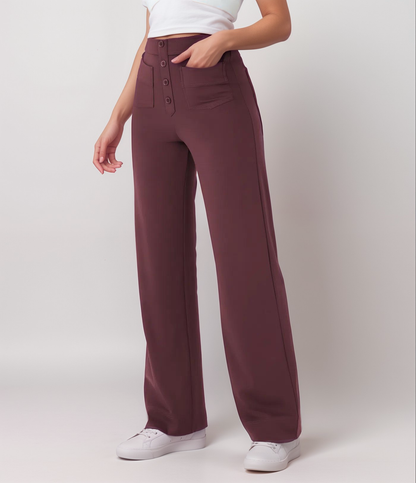 Pantalon élastique à taille haute | 1+1 GRATUIT